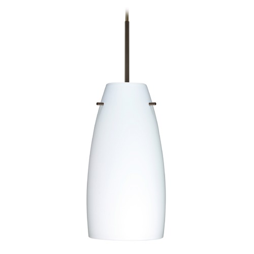 Besa Lighting Tao Bronze LED Mini-Pendant Light with Oblong Shade