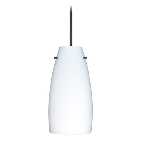 Besa Lighting Besa Lighting Tao Bronze LED Mini-Pendant Light with Oblong Shade 1JT-151207-LED-BR