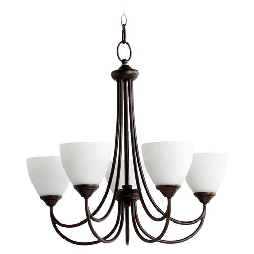 Quorum Lighting Brooks Oiled Bronze Chandelier by Quorum Lighting 6050-5-86