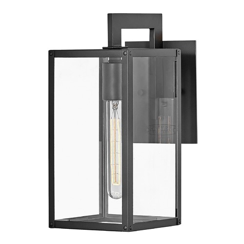 Max Small Outdoor Wall Mount Lantern in Black by Hinkley Lighting