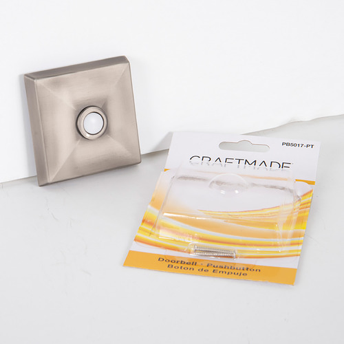 Push Button Pewter LED Doorbell Button by Craftmade Lighting