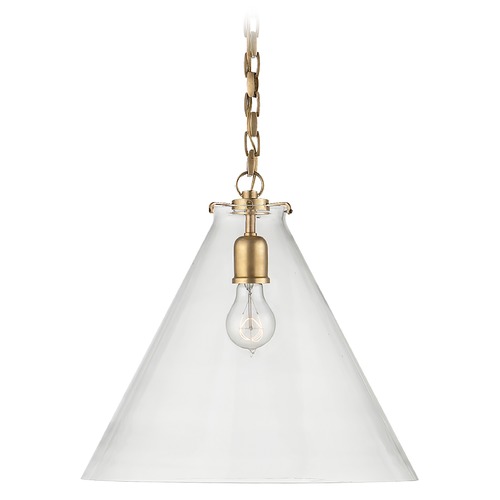 Visual Comfort Signature Collection Thomas OBrien Katie Conical Pendant in Brass by Visual Comfort Signature TOB5226HABG6CG