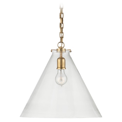 Thomas OBrien Katie Conical Pendant in Brass by Visual Comfort Signature