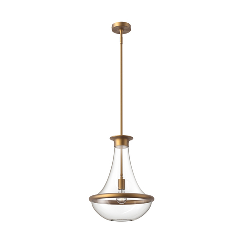 Alora Lighting Marcel Aged Gold Pendant Light with Bowl / Dome Shade