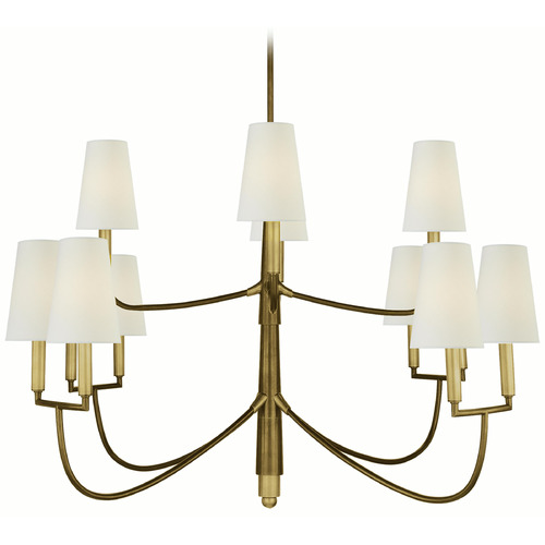 Visual Comfort Signature Collection Visual Comfort Signature Collection Thomas O'brien Farlane Hand-Rubbed Antique Brass Chandelier TOB5017HAB-L