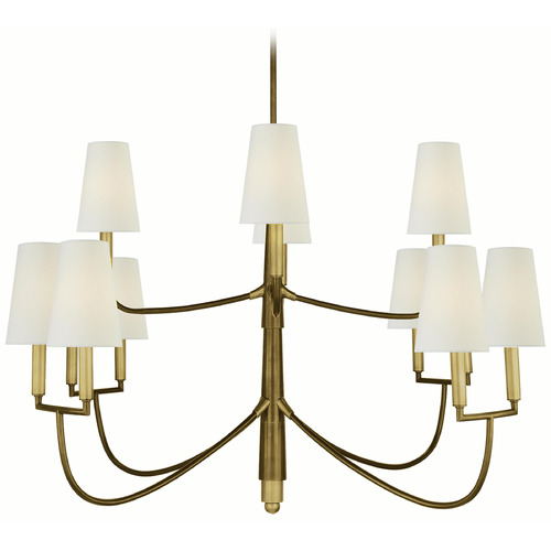 Visual Comfort Signature Collection Thomas O'brien Farlane Hand-Rubbed Antique Brass Chandelier