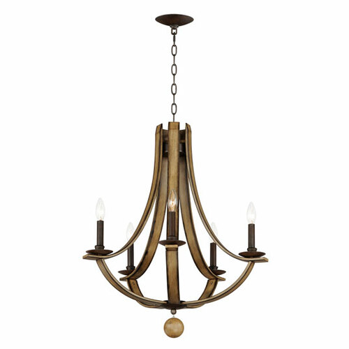 Maxim Lighting Basque 5-Light Chandelier in Driftwood & Anthracite by Maxim Lighting 20345DWAR