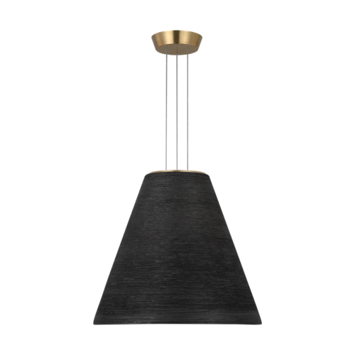 Karam Tapered Medium Pendant in Black by Visual Comfort Modern
