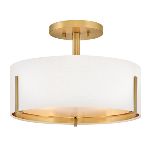 Hinkley Halle Lacquered Brass LED Semi-Flushmount Light