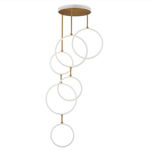 ET2 Lighting Et2 Hoopla White & Gold LED Multi-Light Pendant E24325-WTGLD