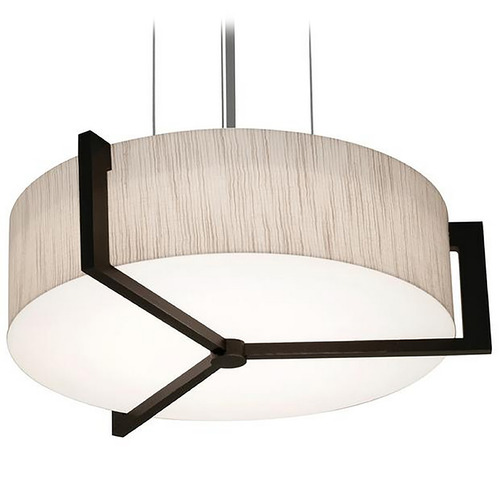 Afx Lighting Apex Satin Nickel Pendant Light with Drum Shade