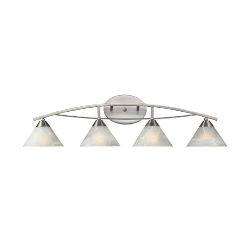 Elk Lighting Modern Bathroom Light with White Glass in Satin Nickel Finish 17019/4