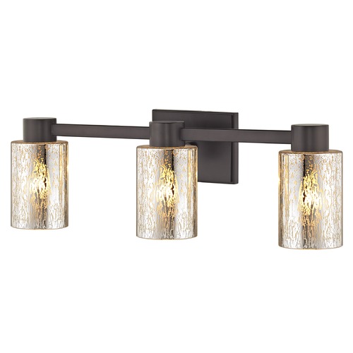 Design Classics Lighting 3-Light Mercury Glass Bathroom Light Bronze 2103-220 GL1039C