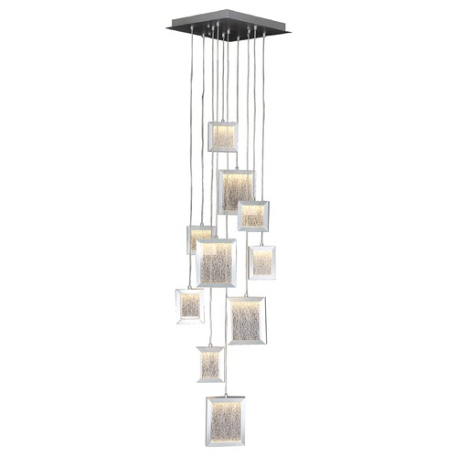 Brentwood 10-Light Brushed Aluminum LED Multi-Light Pendant by Avenue Lighting