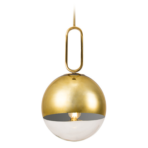 Prospect 12-Inch Globe Pendant in Gold & Clear by Eurofase Lighting
