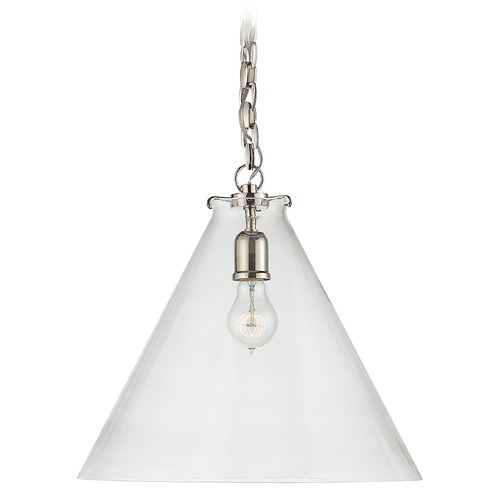 Thomas OBrien Katie Conical Pendant in Nickel by Visual Comfort Signature