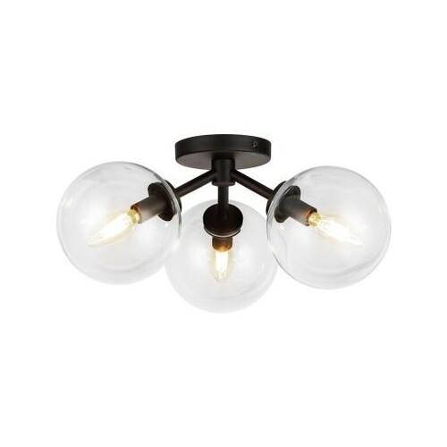 Cassia 17.75-Inch Flush Mount in Matte Black by Alora Lighting