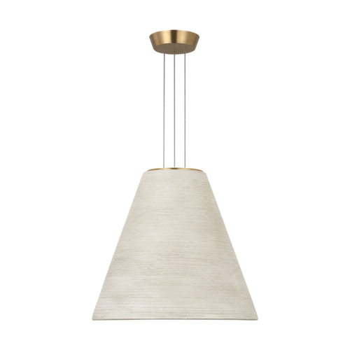 Karam Tapered Medium Pendant in Cream by Visual Comfort Modern
