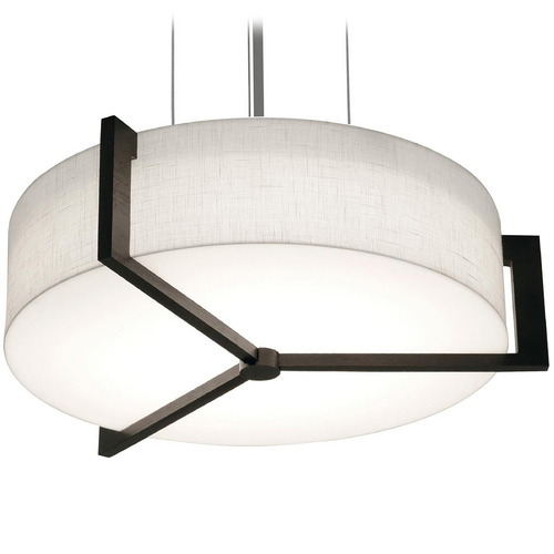 Afx Lighting Apex Satin Nickel Pendant Light with Drum Shade