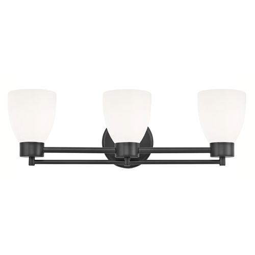 Modern Bathroom Light White Glass Black 3 Lt