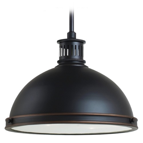 Pratt Street Metal Pendant in Light Bronze by Generation Lighting