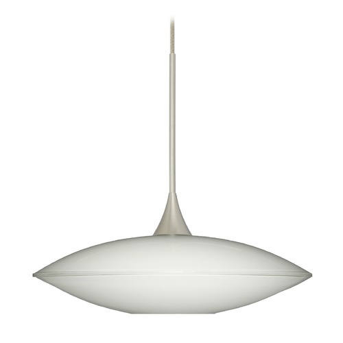 Besa Lighting Spazio Satin Nickel Mini-Pendant Light with Bowl / Dome Shade