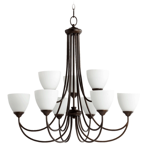 Quorum Lighting Brooks Oiled Bronze Chandelier by Quorum Lighting 6050-9-86