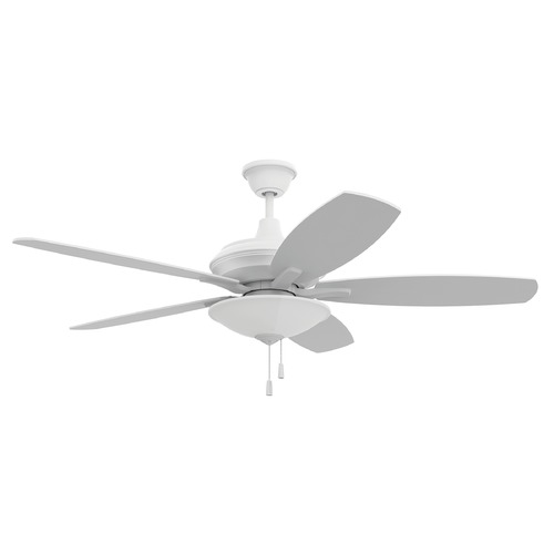 Craftmade Lighting 52-Inch White Ceiling Fan with LED Light 3000K 1350LM JAM52W5-LED