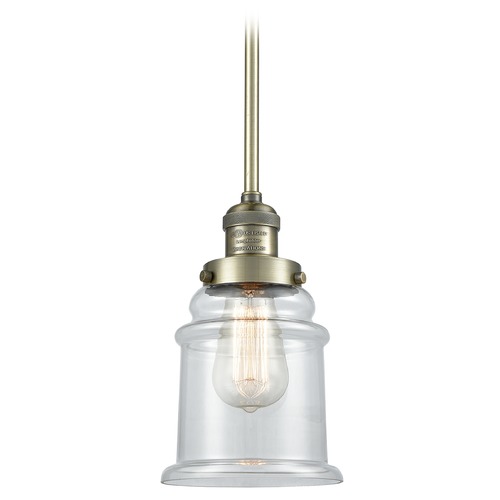 Innovations Lighting Innovations Lighting Canton Antique Brass Mini-Pendant Light with Bell Shade 201S-AB-G182