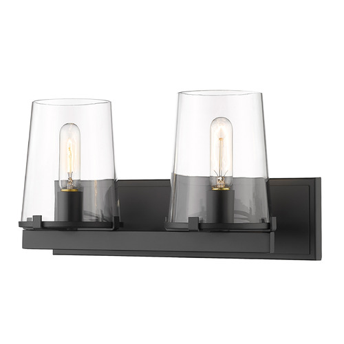 Z-Lite Callista Matte Black Bathroom Light by Z-Lite 3032-2V-MB