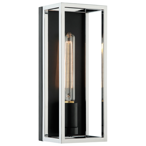Matteo Lighting Matteo Lighting Shadowbox Black & Chrome LED Sconce S15141BKCH