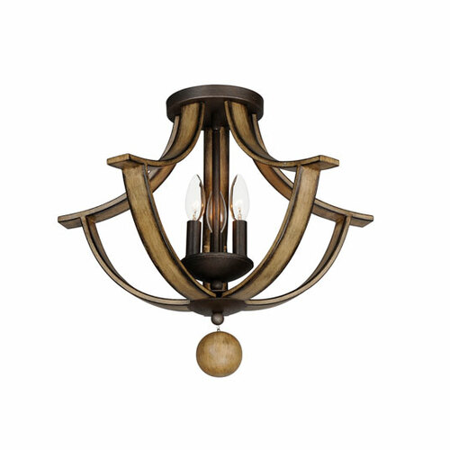 Maxim Lighting Basque Semi-Flush Mount in Driftwood & Anthracite by Maxim Lighting 20343DWAR