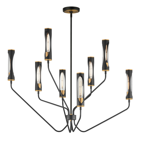 Regent 8-Light Chandelier in Black & Antique Brass by Maxim Lighting