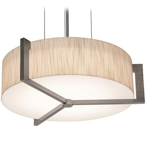 Afx Lighting Apex Satin Nickel Pendant Light with Drum Shade