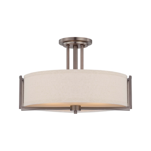 Modern Semi-Flush Mounts in Hazel Bronze by Nuvo Lighting