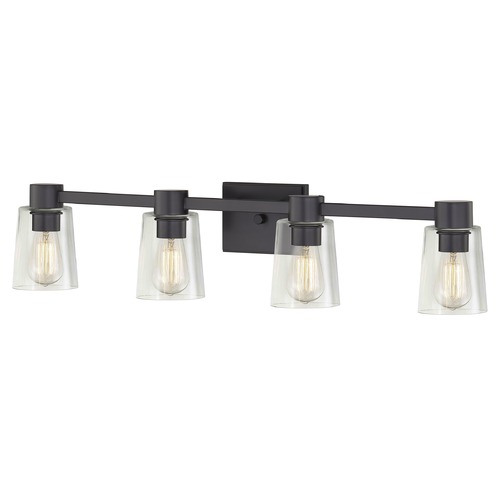 Design Classics Lighting Design Classics Vashon Matte Black Bathroom Light 2104-07 GL1027-CLR