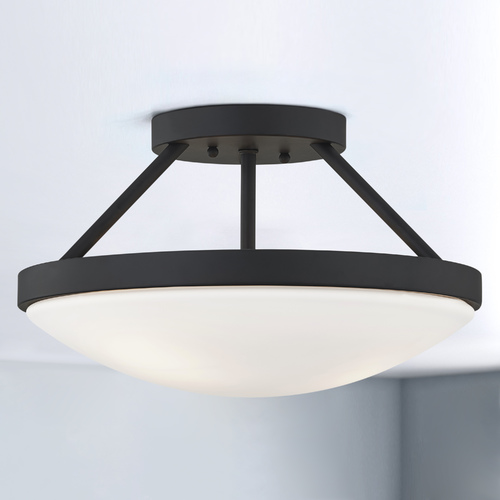 Design Classics Lighting Hye 15-Inch Semi-Flush Mount in Matte Black by Design Classics 567-07