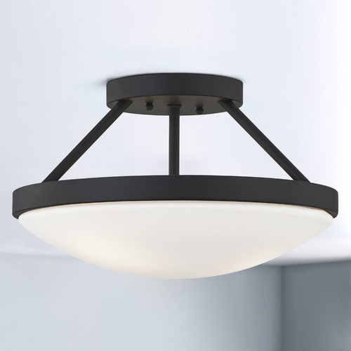 Hye 15-Inch Semi-Flush Mount in Matte Black by Design Classics