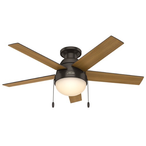 46-Inch Anslee Low Profile Premier Bronze Ceiling Fan by Hunter Fan Company