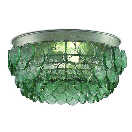 Braithwell Flush Mount in Silver Leaf by Currey & Company