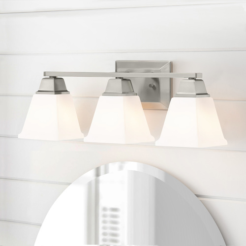Clifton Heights Brushed Nickel 3-Light Bathroom Light by Progress Lighting