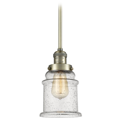 Innovations Lighting Innovations Lighting Canton Antique Brass Mini-Pendant Light with Bell Shade 201S-AB-G184