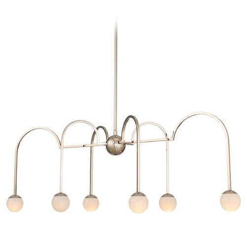 Kalco Lighting Bistro 6-Light Linear Chandelier in Polished Nickel by Kalco Lighting 512861PN