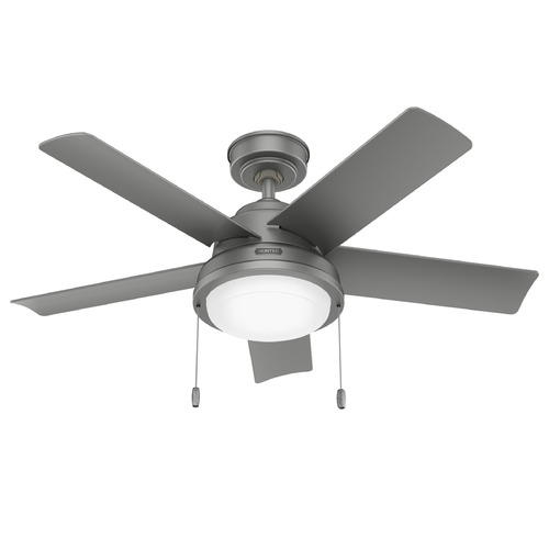 Seawall 44-Inch LED Outdoor Fan in Matte Silver by Hunter Fan Company