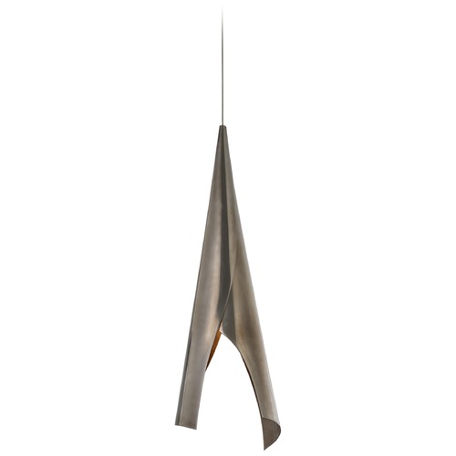 Kelly Wearstler Piel Wrapped Pendant in Pewter by Visual Comfort Signature