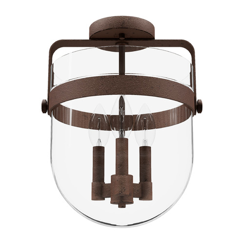 Hunter Fan Company Karloff Textured Rust Semi-Flushmount Light