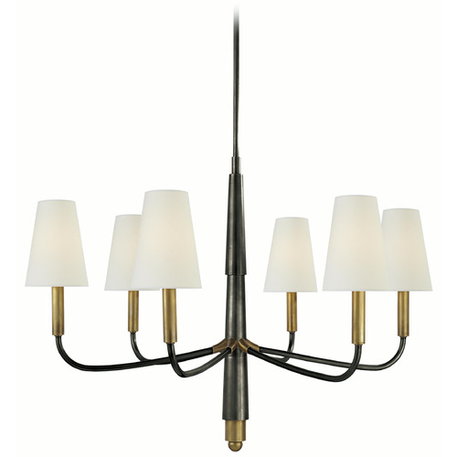 Visual Comfort Signature Collection Visual Comfort Signature Collection Thomas O'brien Farlane Bronze & Antique Brass Chandelier TOB5018BZ/HAB-L