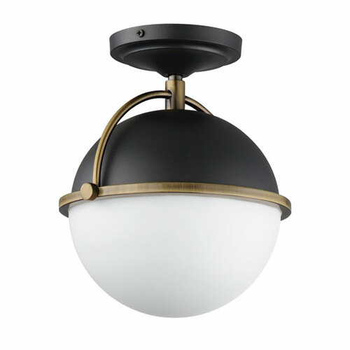 Maxim Lighting Duke Semi-Flush Mount in Black & Weathered Brass by Maxim Lighting 12410SWBKWBR