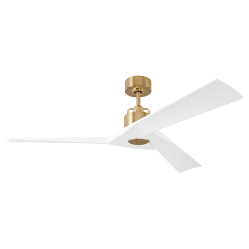 Visual Comfort Fan Collection Visual Comfort Fan Collection Alma 52 Smart Burnished Brass Ceiling Fan Without Light 3ALMSM52BBS