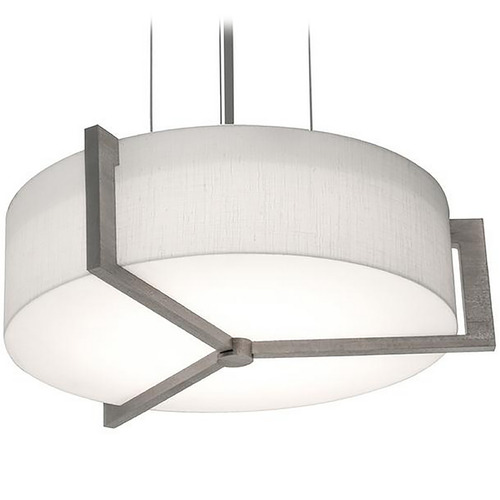 Afx Lighting Apex Satin Nickel Pendant Light with Drum Shade